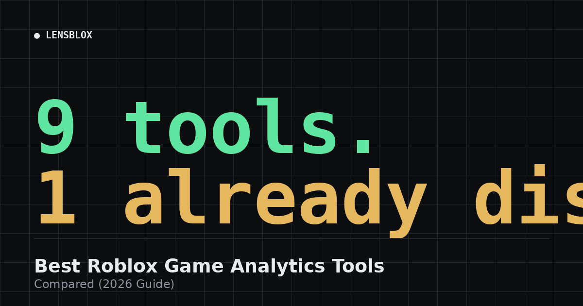 Best Roblox Game Analytics Tools Compared (2026 Guide)